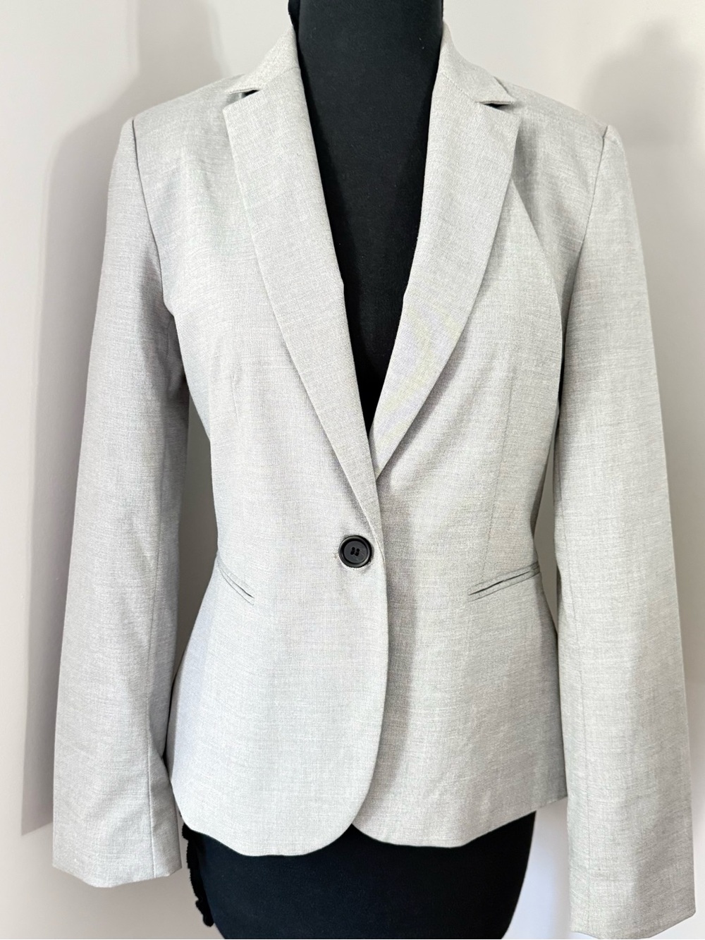 Zara Light Gray Single-Button Women's Blazer